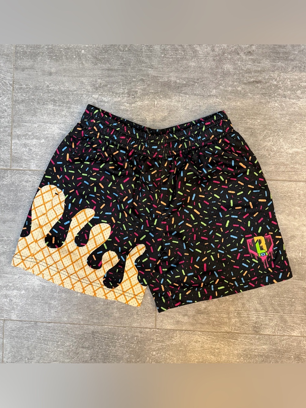 Baseball 101 - black ice cream shorts - youth large